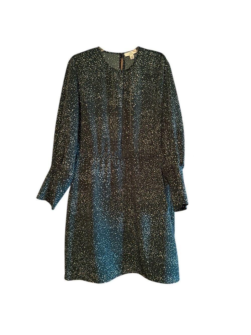 H by Halston Black White Long Sleeve Dress